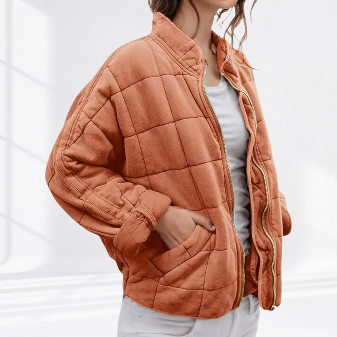 Reese – Cropped Oversized Quilted Jacket for Women
