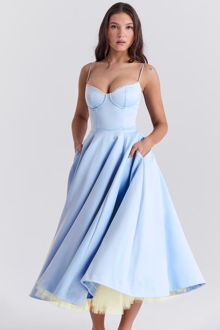 Bianca – Fit-and-Flare Midi Dress for Wedding Guest