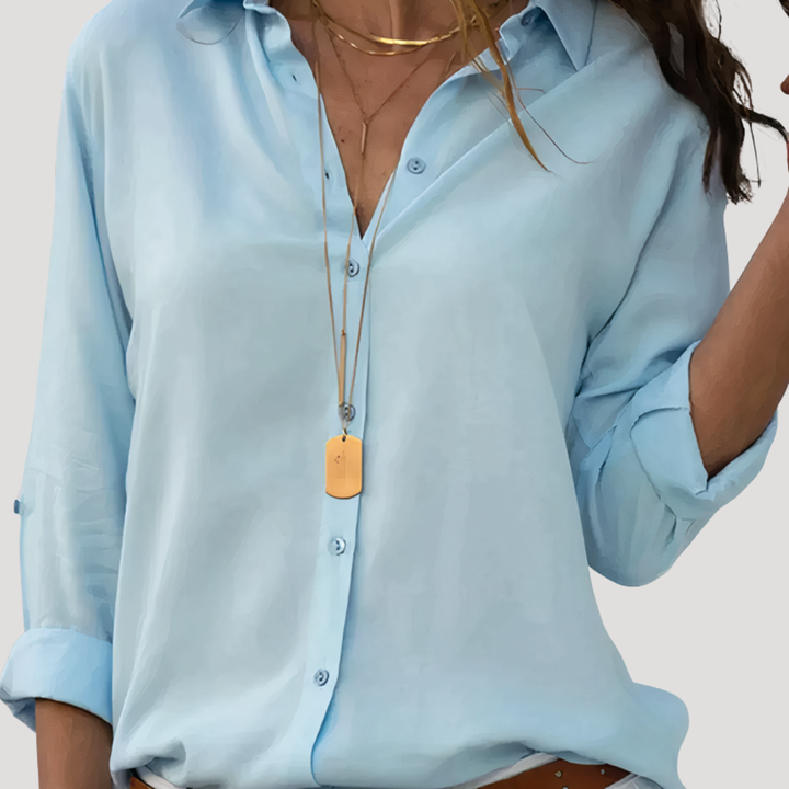Lucinda – Dressy Long Sleeve Button Down Blouse