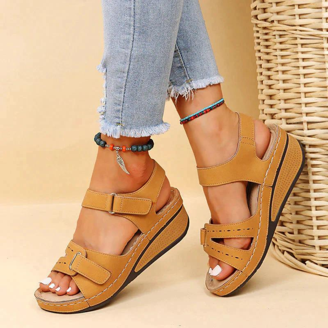 Caitlin – Cutout Ankle-Strap Wedge Sandals