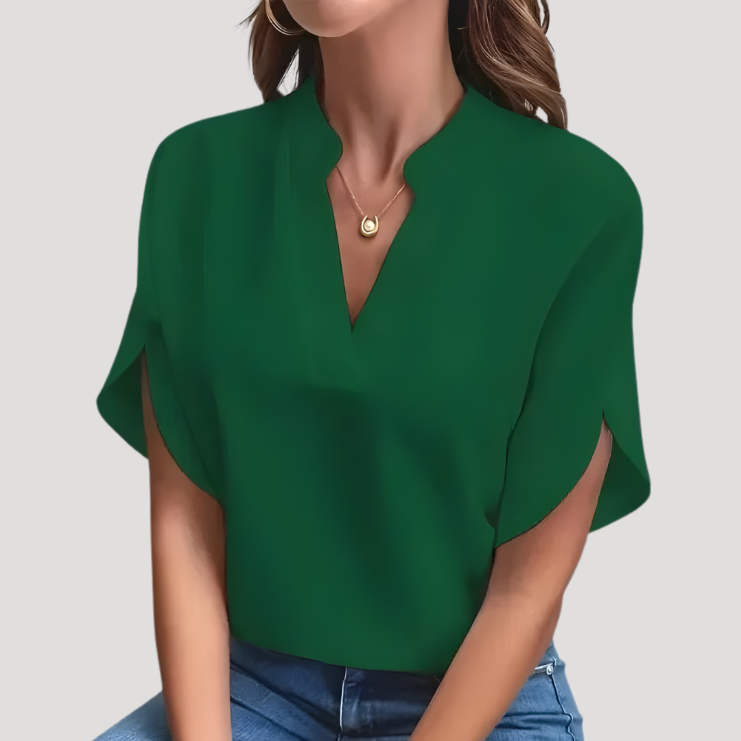 Lucille – Split Neck Batwing Blouse
