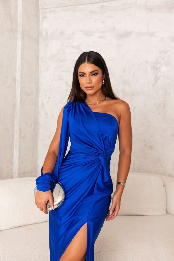 Demi – Draped Maxi Dress for Fall Wedding