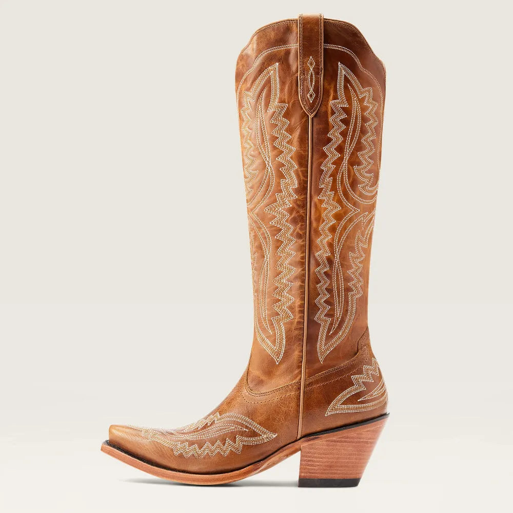 Bottes cowboy femme brodées bout pointu talon cubain tirette latérale