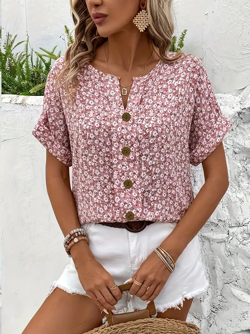 Willow – Short Sleeve Floral Blouse