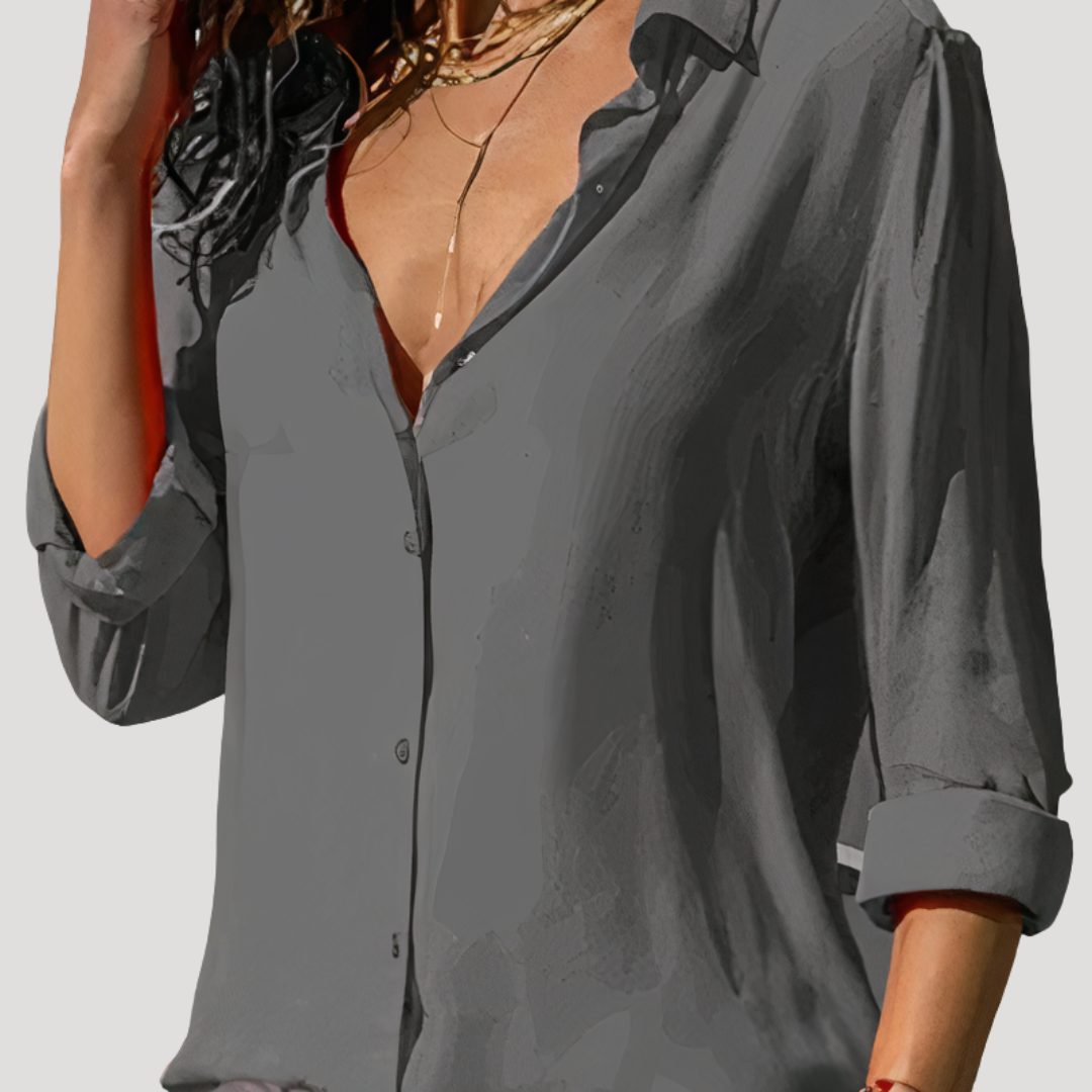 Lucinda – Dressy Long Sleeve Button Down Blouse
