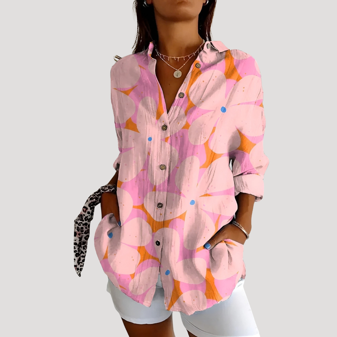 Lena – Women's Floral Button Down Blouse