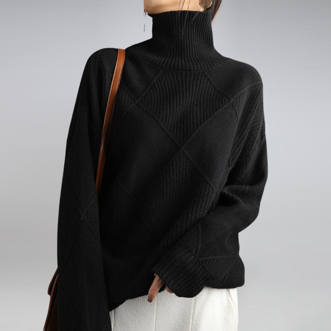Winifred – Ribbed Chunky Turtleneck Sweater for Women