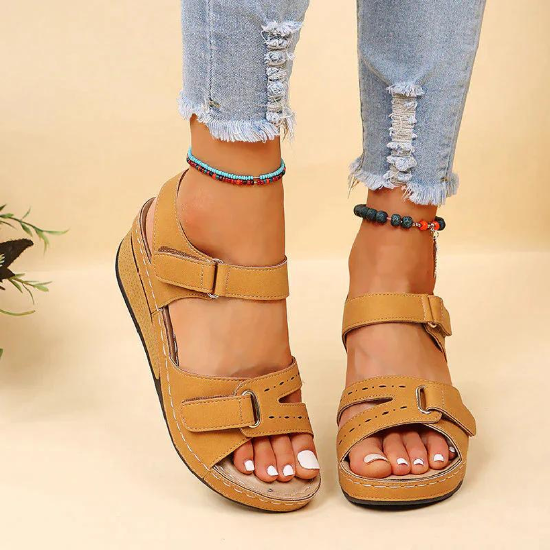Caitlin – Cutout Ankle-Strap Wedge Sandals
