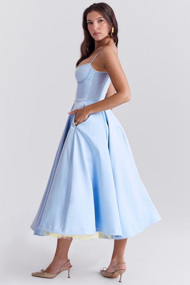 Bianca – Fit-and-Flare Midi Dress for Wedding Guest