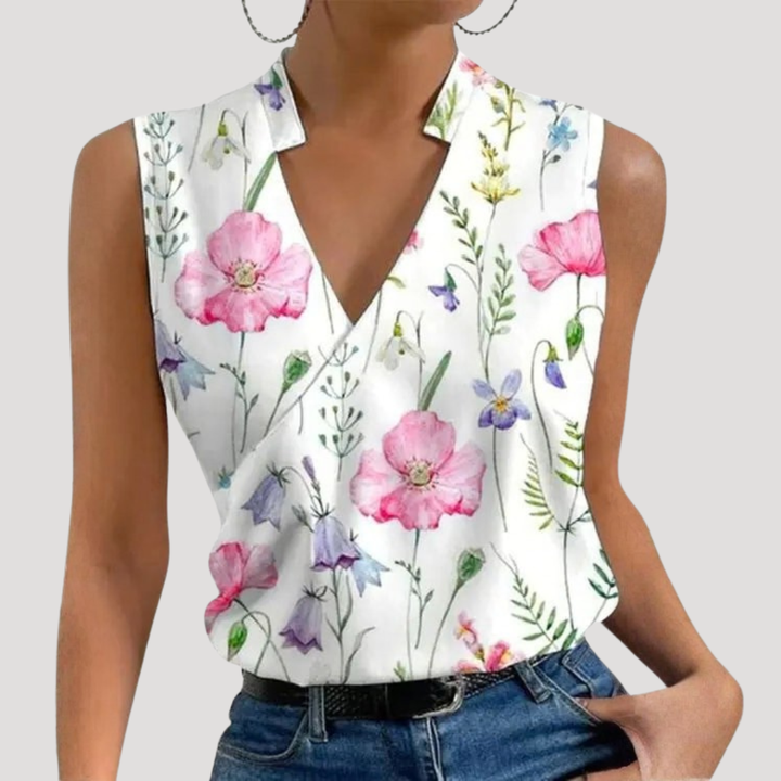 Mallory – Sleeveless Wrap Blouse