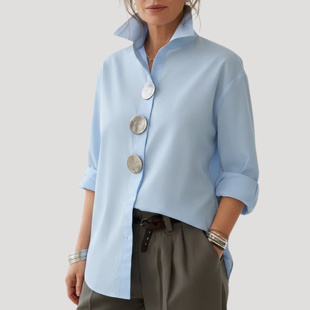 Lydia – Statement Button Blouse Relaxed Fit