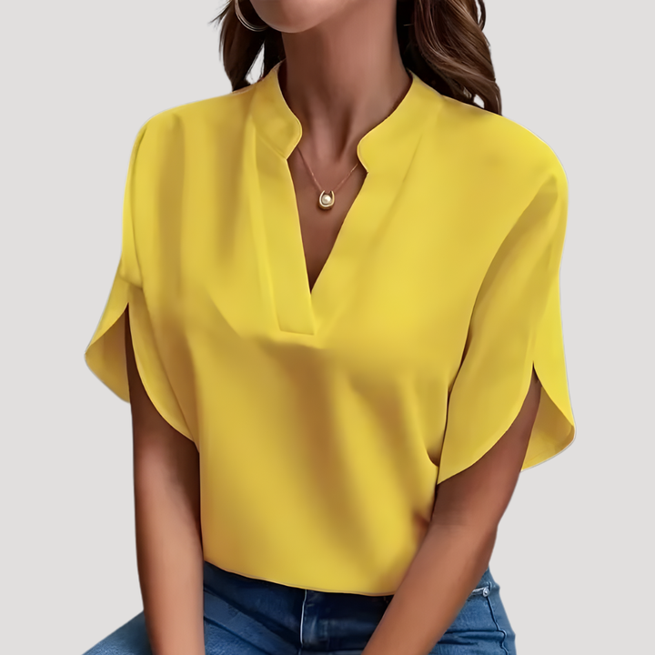 Lucille – Split Neck Batwing Blouse