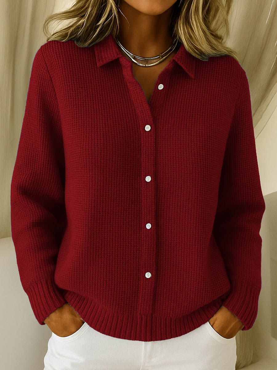 Talitha – Collared Button-Front Cardigan for Women