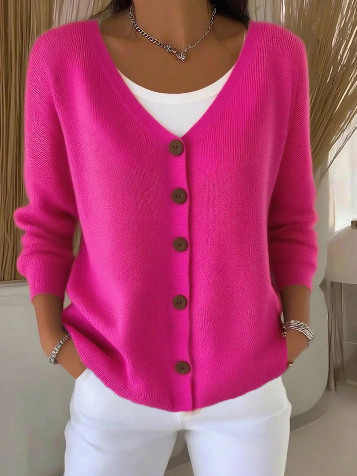 Greta – V-Neck Button-Front Cardigan for Fall