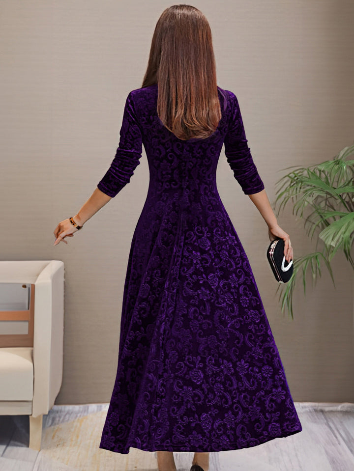 Nadya – Fit-and-Flare V-Neck Midi Dress for Women