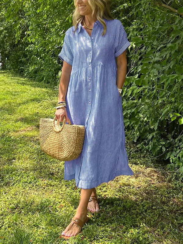 Ivy – Button-Up Casual Shirt Dress