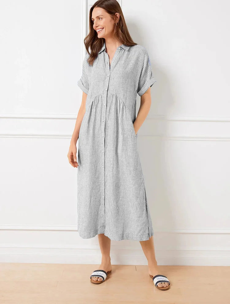 Ivy – Button-Up Casual Shirt Dress