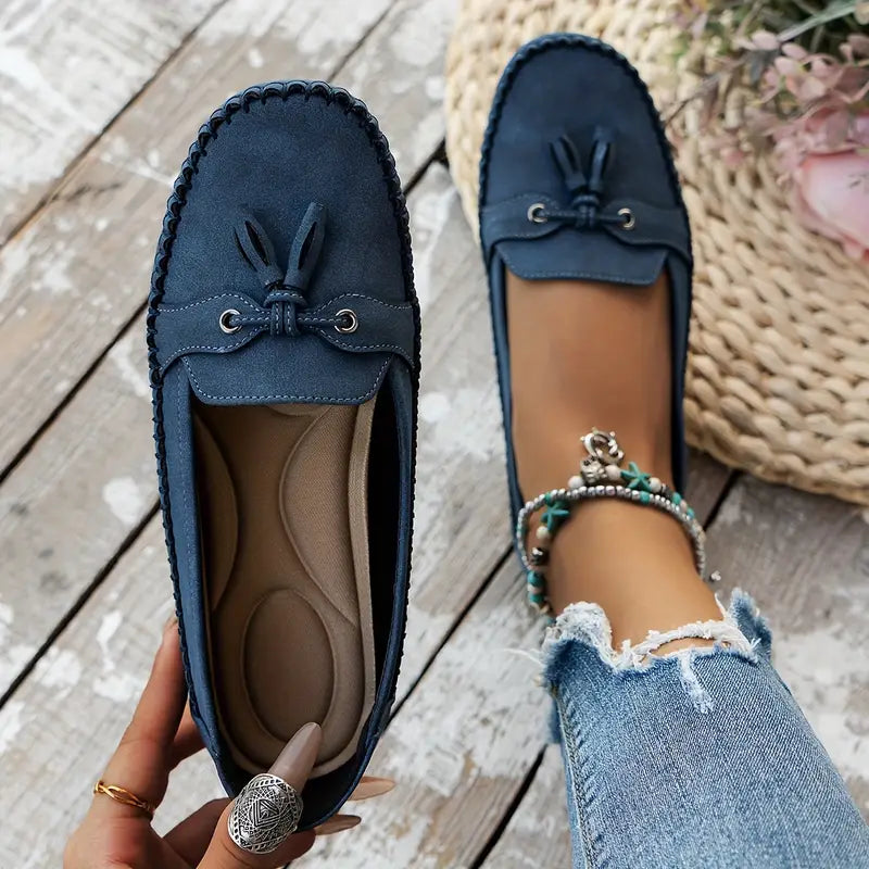 Charlotte – Chic Slip-On Loafers with Bow-Detail Finish