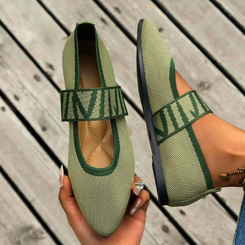 Cora – Pointed Toe Mary Jane Ballet Flats