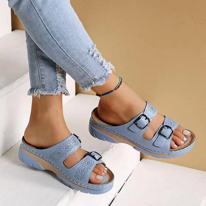 Camille – Double-Strap Platform Slide Sandals