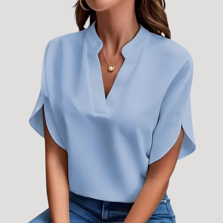Lucille – Split Neck Batwing Blouse