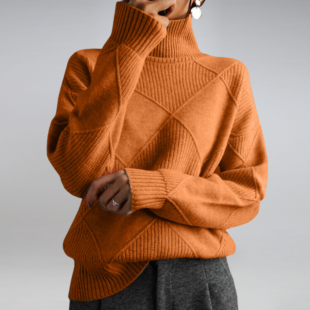Winifred – Ribbed Chunky Turtleneck Sweater for Women