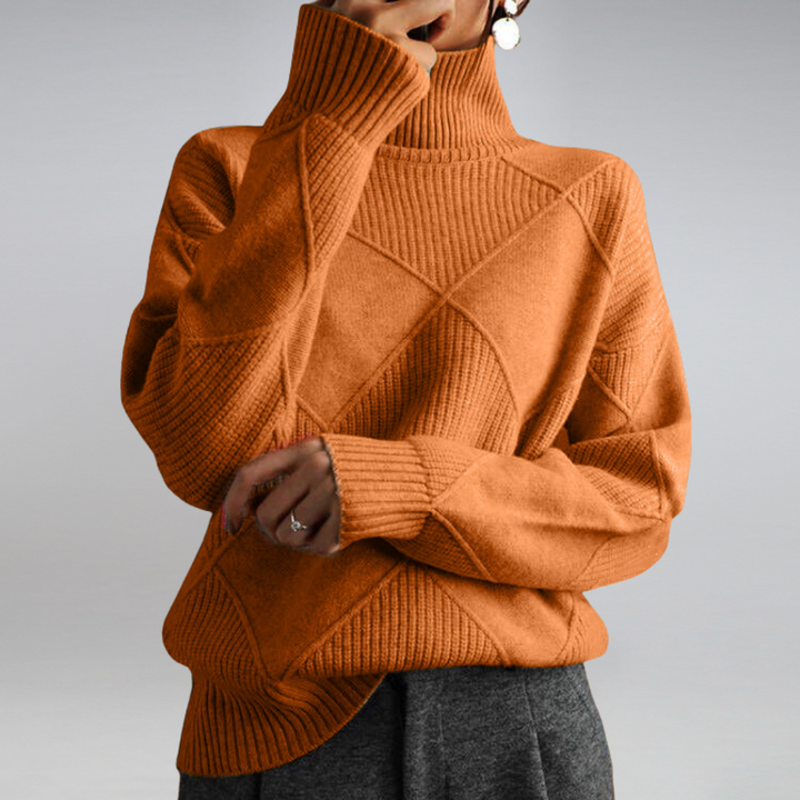 Winifred – Ribbed Chunky Turtleneck Sweater for Women