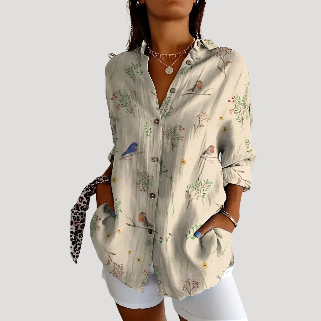 Lena – Women's Floral Button Down Blouse