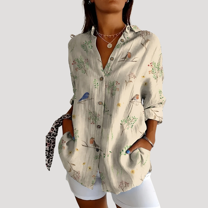 Lena – Women's Floral Button Down Blouse