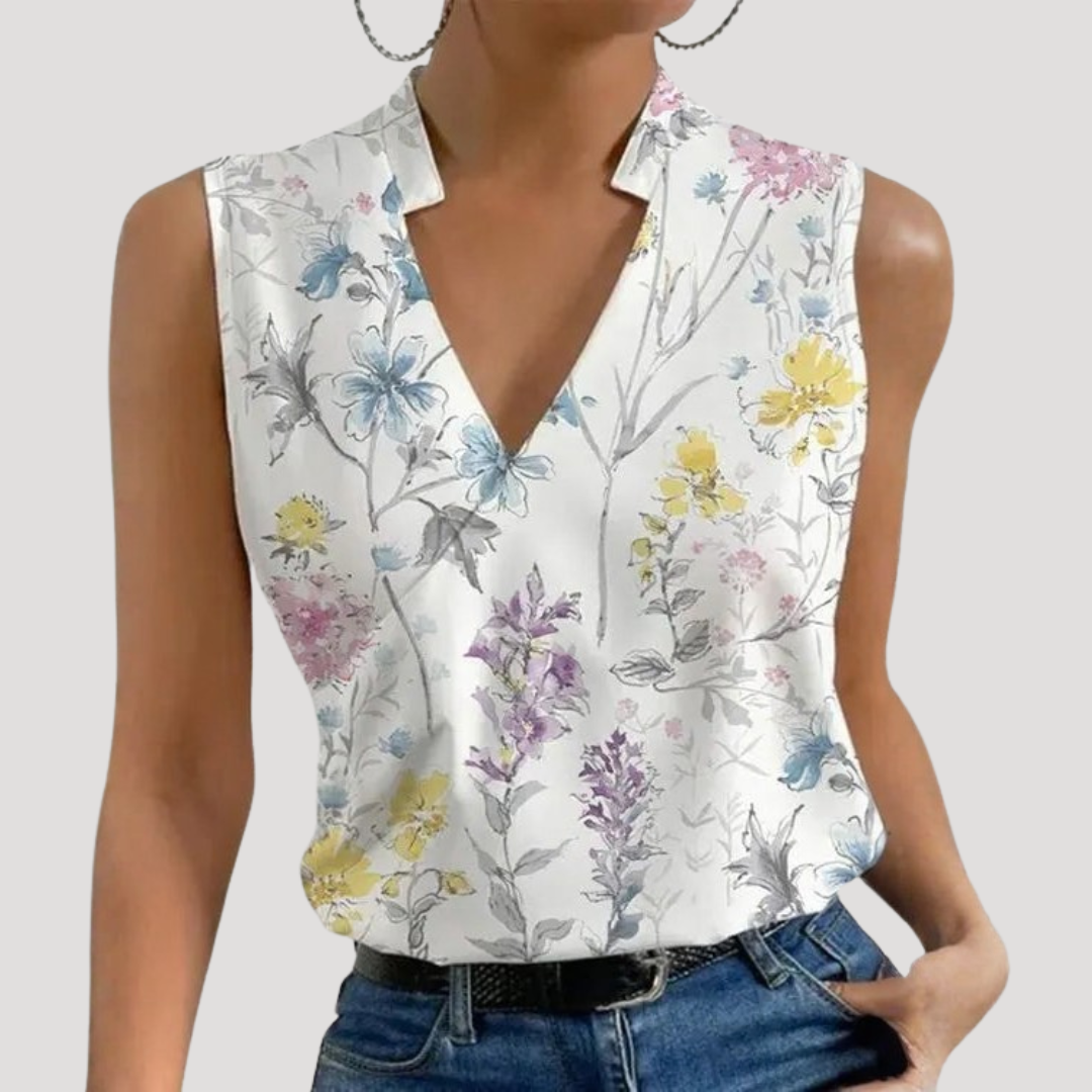Mallory – Sleeveless Wrap Blouse