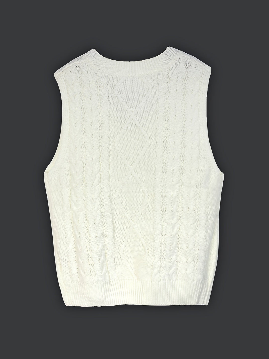 Gwendolen – Cable-Stitch V-Neck Sweater Vest for Women