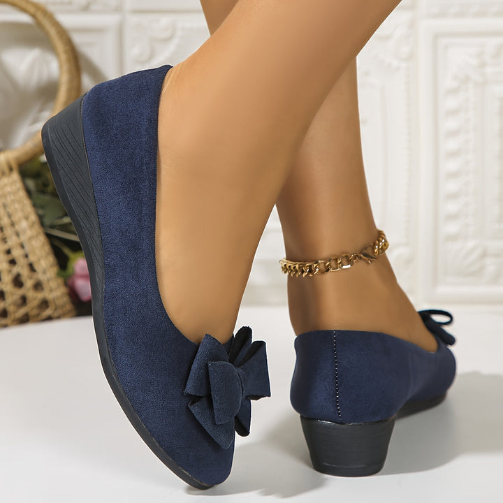 Gloria – Chic Slip-On Ballet Flats with Bow Detail