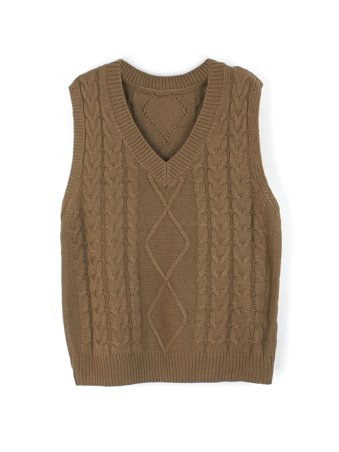 Gwendolen – Cable-Stitch V-Neck Sweater Vest for Women
