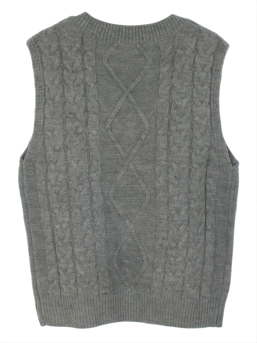 Gwendolen – Cable-Stitch V-Neck Sweater Vest for Women