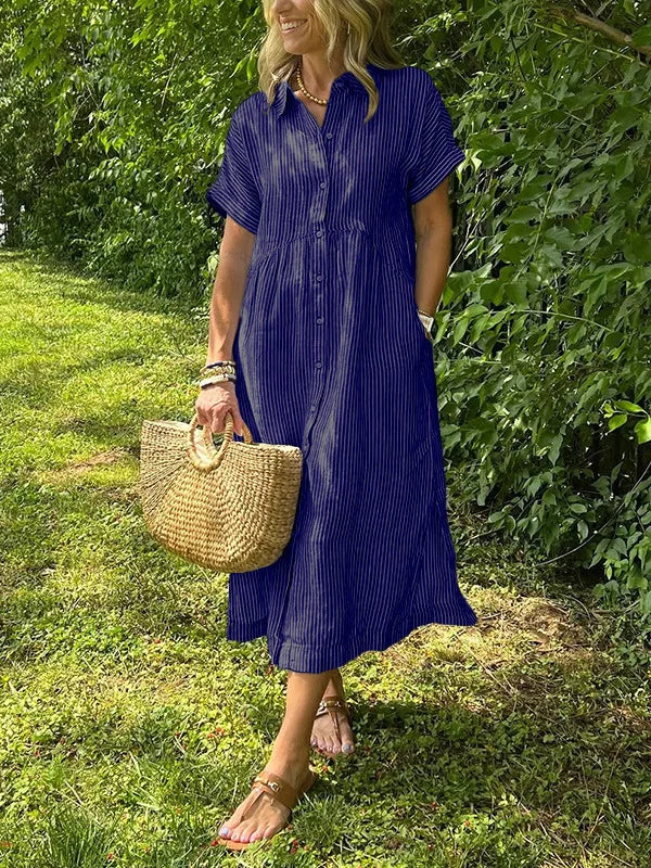 Ivy – Button-Up Casual Shirt Dress