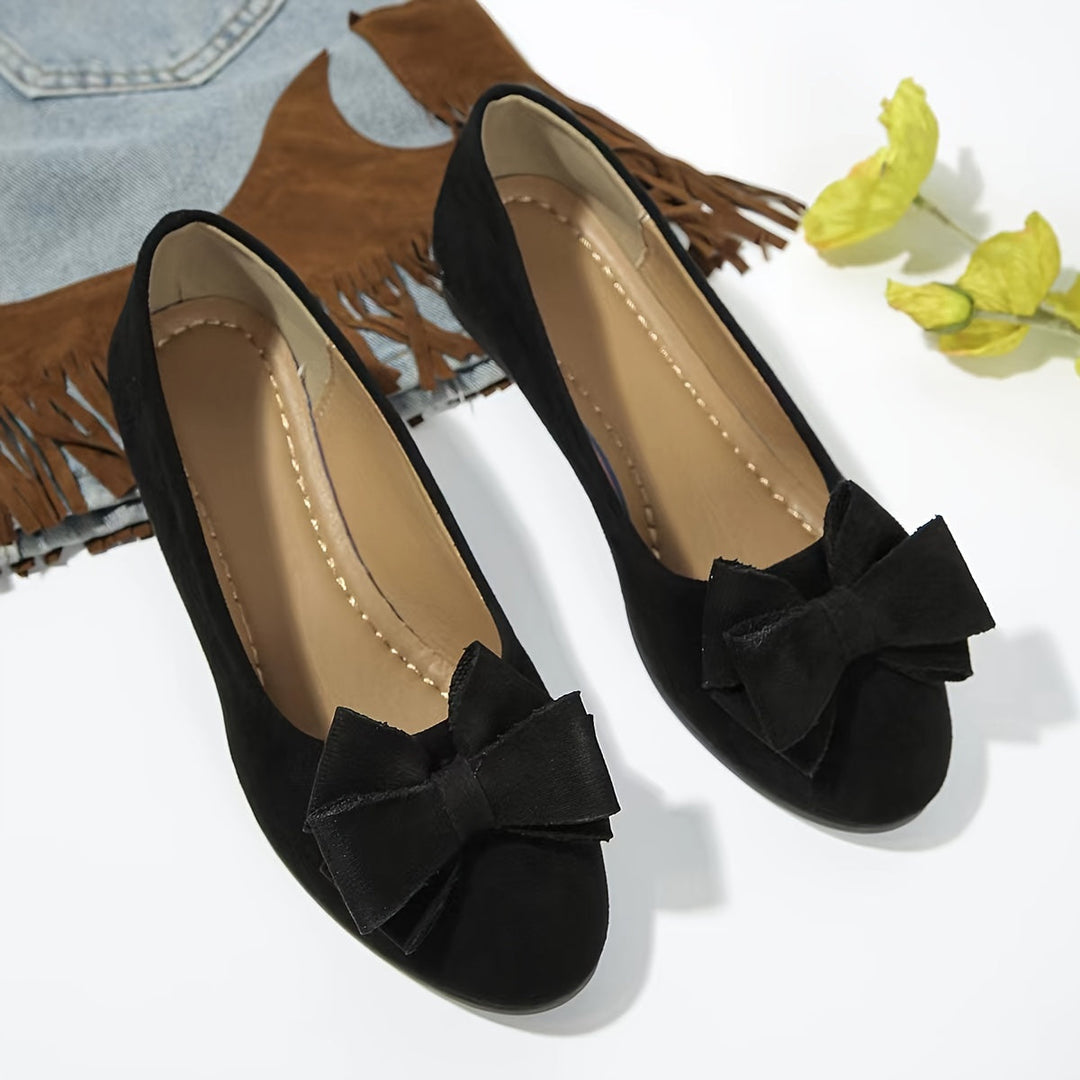 Gloria – Chic Slip-On Ballet Flats with Bow Detail