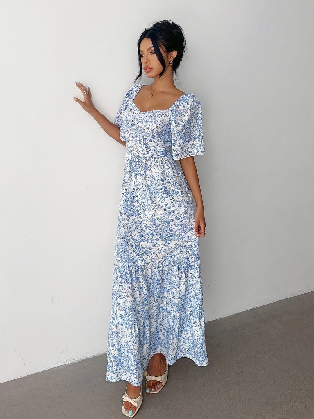 Meredith – Floral Tiered Maxi Dress for Summer Weddings