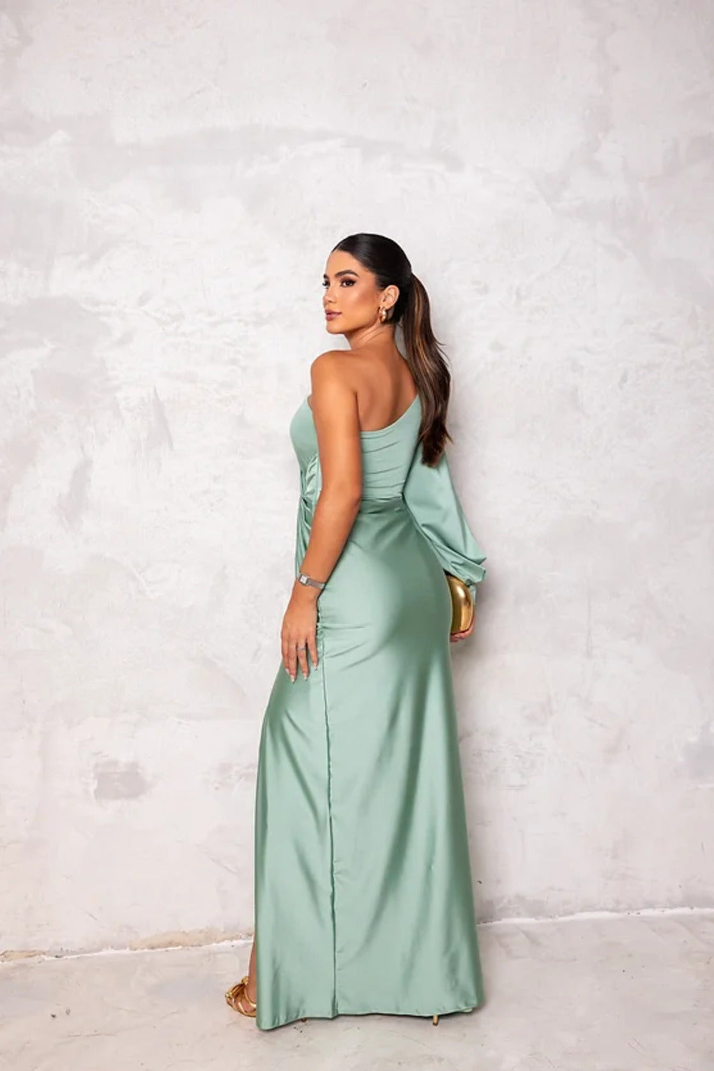 Demi – Draped Maxi Dress for Fall Wedding