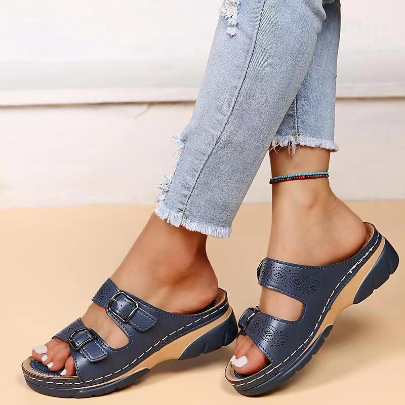 Camille – Double-Strap Platform Slide Sandals