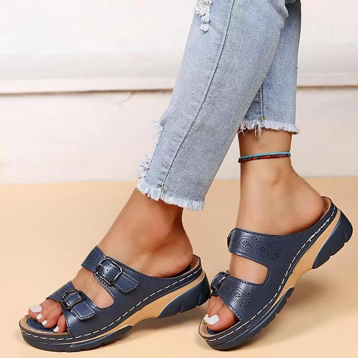 Camille – Double-Strap Platform Slide Sandals