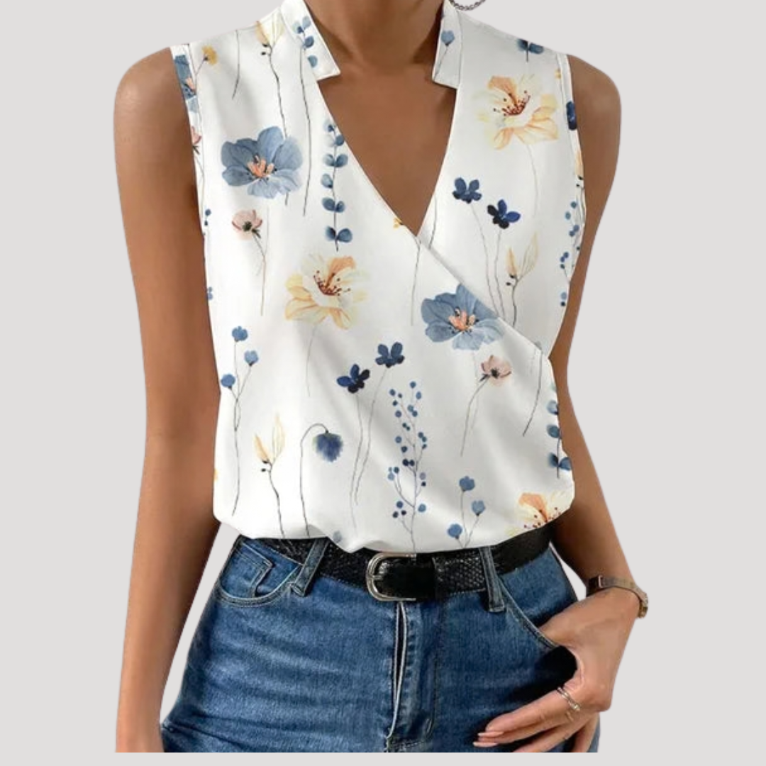 Mallory – Sleeveless Wrap Blouse