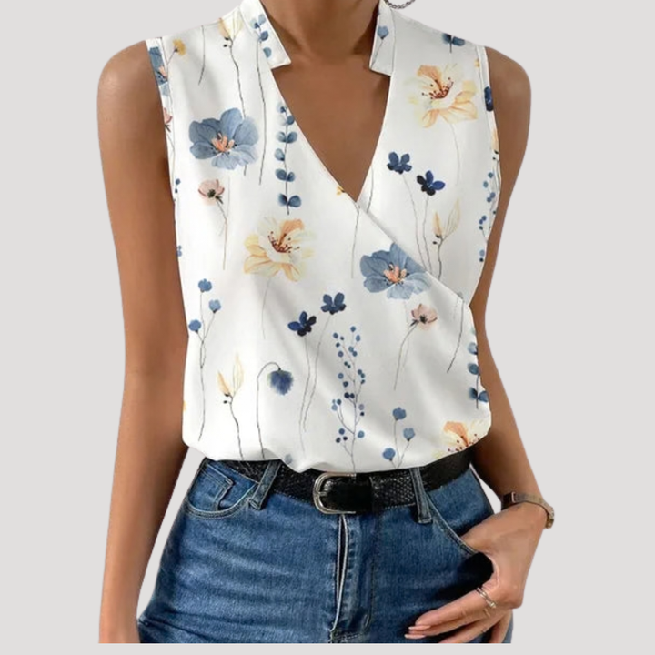 Mallory – Sleeveless Wrap Blouse