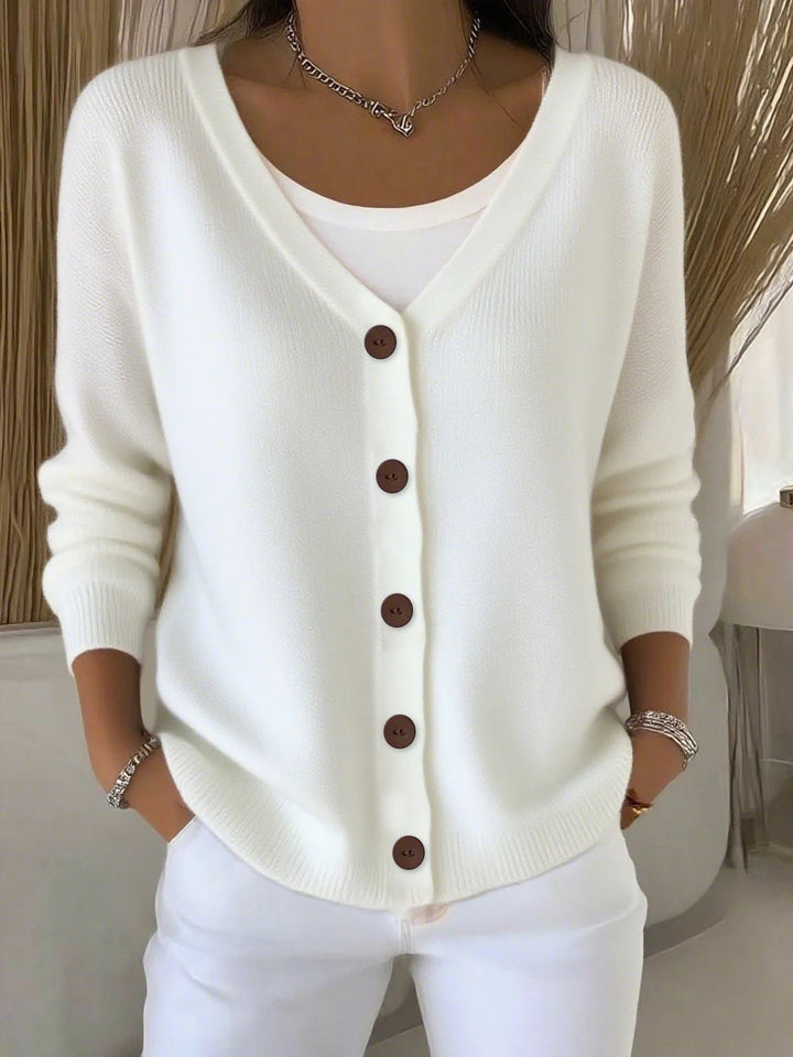 Greta – V-Neck Button-Front Cardigan for Fall