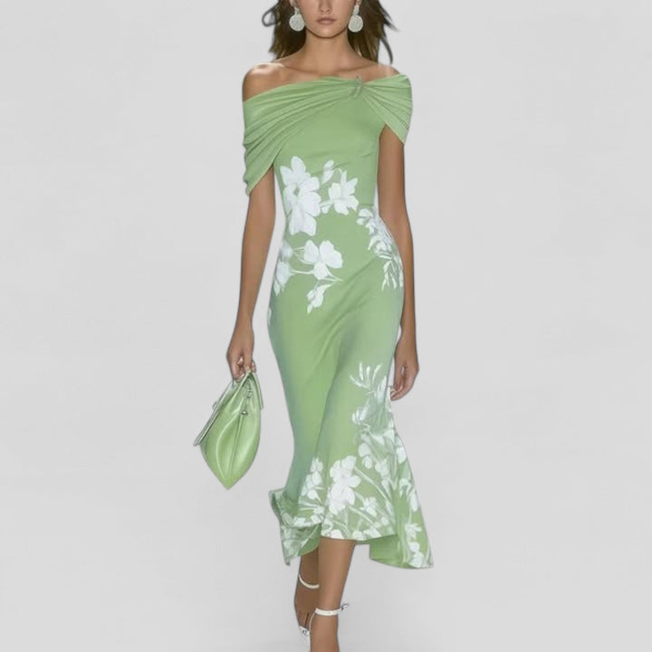 Sofia – Printed Floral Midi Dress for Summer Days