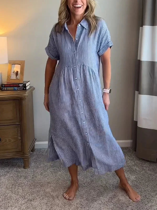 Ivy – Button-Up Casual Shirt Dress