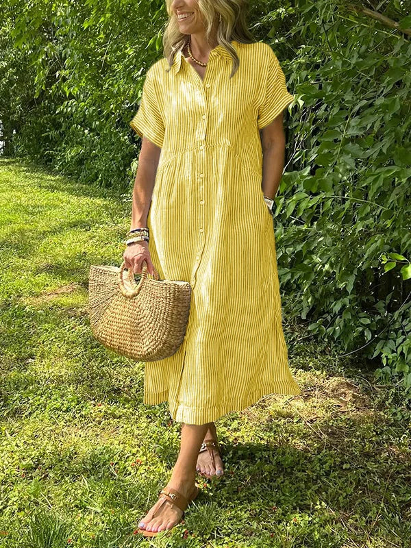 Ivy – Button-Up Casual Shirt Dress