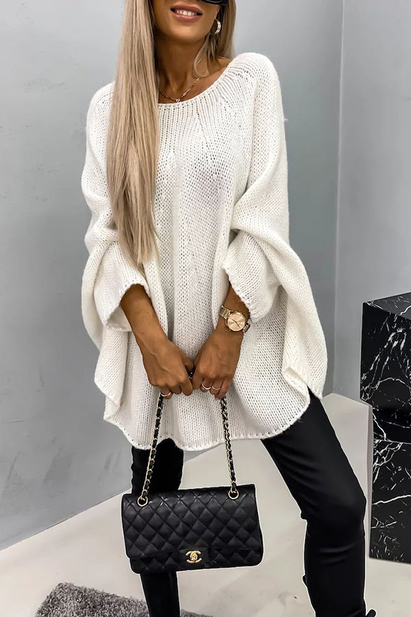 Yara – Chunky Ribbed Dolman Sleeve Sweater for Women