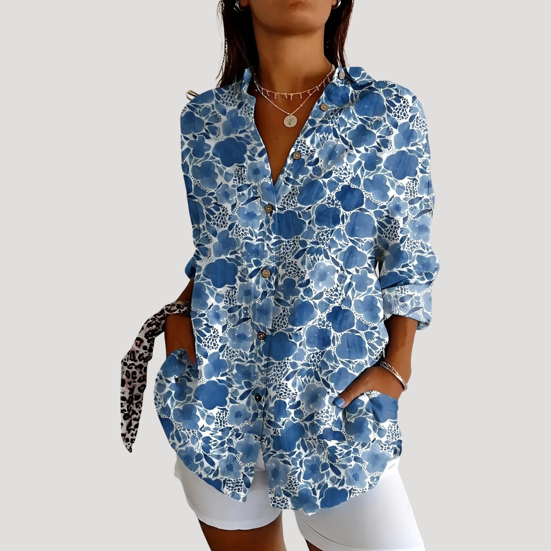 Lena – Women's Floral Button Down Blouse