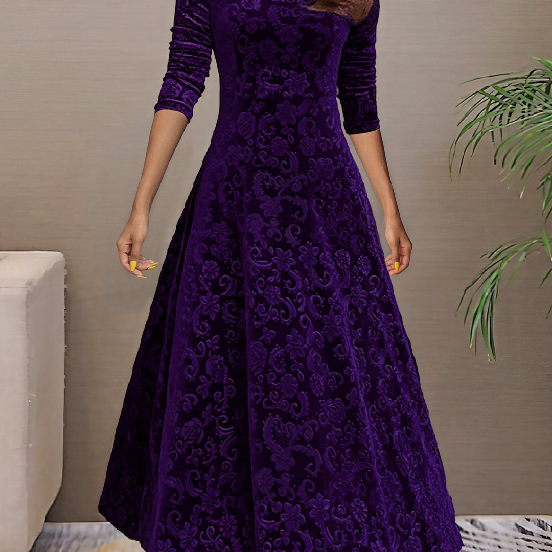 Nadya – Fit-and-Flare V-Neck Midi Dress for Women
