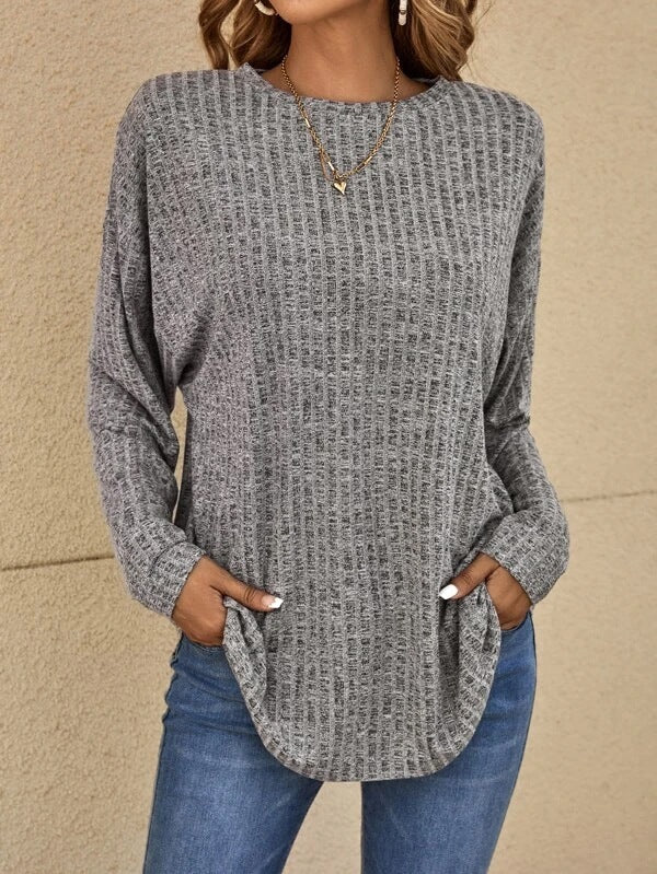 Annie – Waffle-Textured Long Sleeve Top